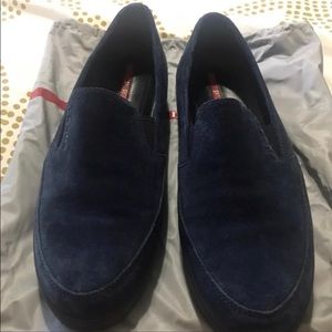 G - Prada Blue Women’s Suede Loafers